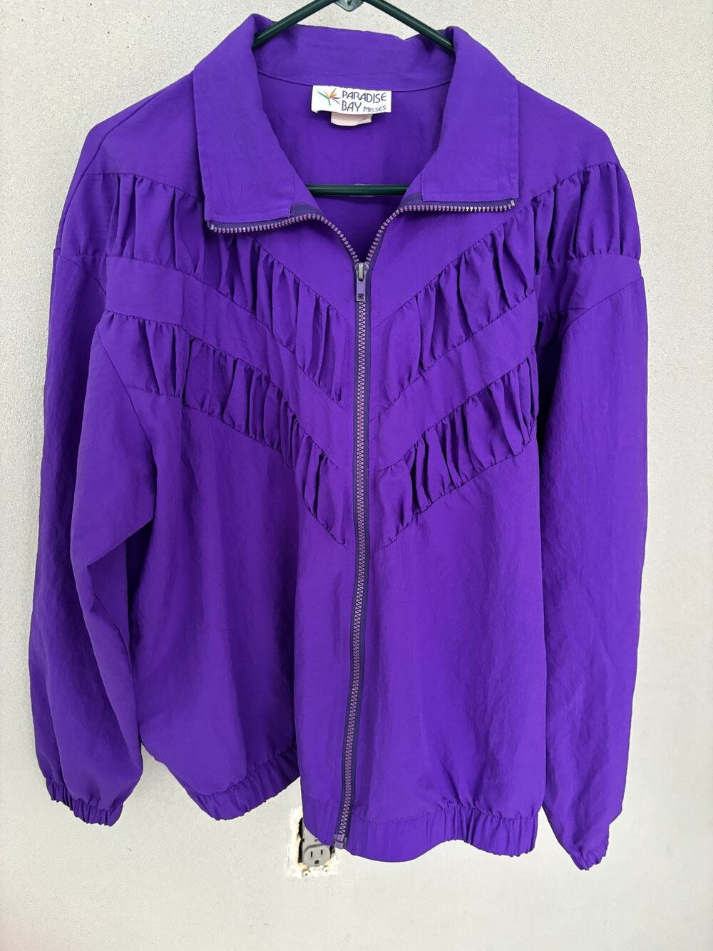 Vintage Oversized Windbreaker Light Weight Purple Jacket Retro 90's Grandmacore